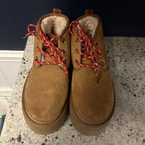 Platform Ugg Neumel Heritage Lace-Up Boot. Worn lightly.